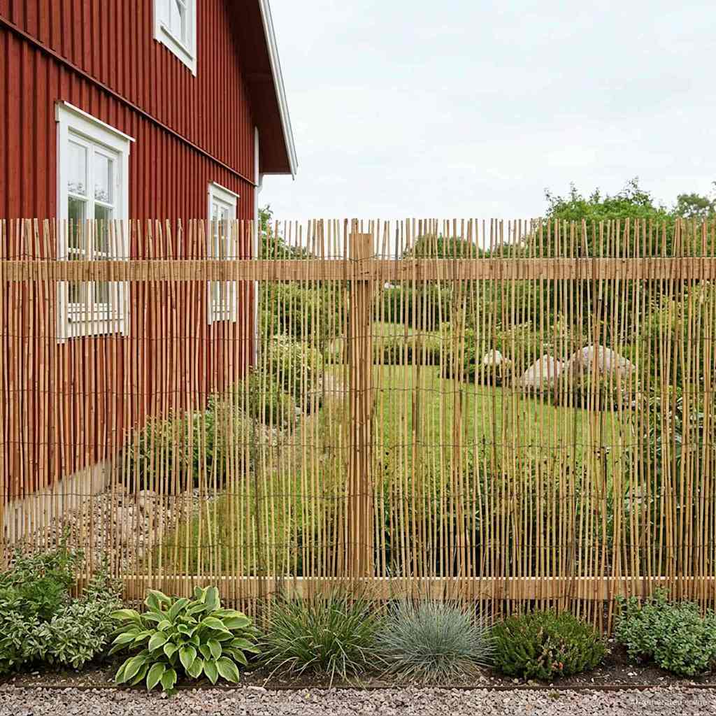 Garden Reed Fence Carbonized 500 x 100 cm