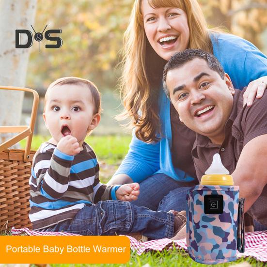 Portable Baby Bottle Warmer Sleeve 3 Levels Adjustable Electric Feeding Bottle Heater Fast Heating Outdoor Travel Infant Milk Bottle Heating Cover