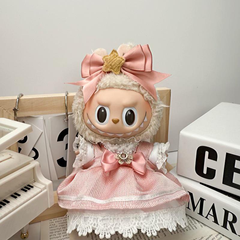 Labubu Doll Clothes: Skirt Suit for 17CM Plush or Vinyl, Fits One, Two, and Three Generations