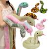 Simulated Snake Plush Doll Soft Streak Simulation Toys Cartoon Animals Pillow Birthday Xmas Gifts for Boys and Girls