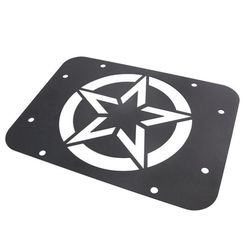 1PC Tailgate Vent Cover Plate, Spare Tire Carrier, Delete Plate for Jeep Wrangler JK JKU 2007-2018 (JK Star)