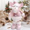 Christmas Charming Pink Height-Adjustable Snowman Santa Claus and Reindeer Christmas Decorative Items Holiday Home And Office De