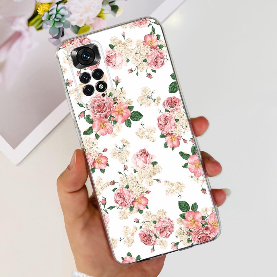Transparent Soft TPU Coque For Xiaomi Redmi Note 11 Pro 4G 5G Note 11 11s Case Women Girly Fashion Flower Butterfly Funda Shell
