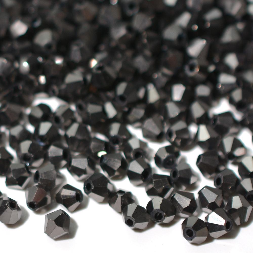 100 штук 4 мм биконических гальванизированных бусин из австрийского хрустального стекла металлических многоцветных для изготовления ювелирных изделий