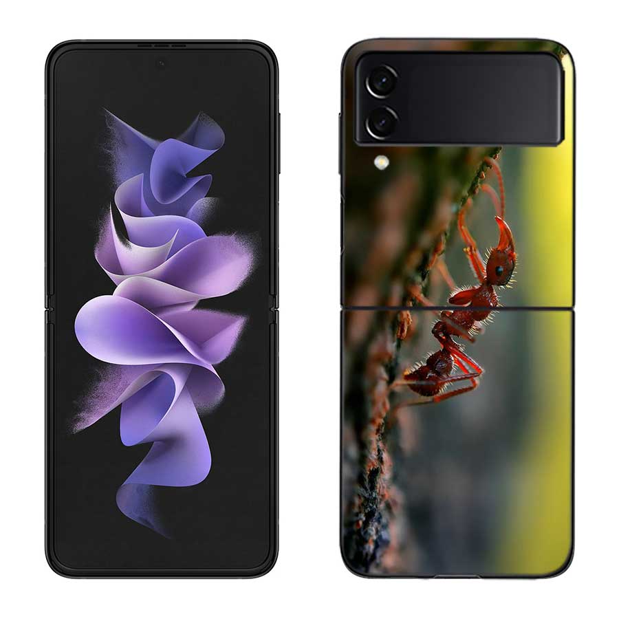 Красные Огненные Муравьи, Рабочие Муравьи Чехол для Телефона для Samsung Z Flip 7 6 5G Galaxy Z Flip 5 4 3 Черный Жесткий Чехол Роскошный ПК Корпус Coque