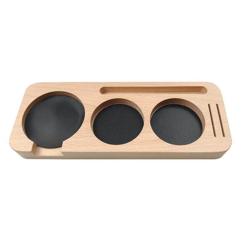 Universal Walnut & Beech Coffee Tamper and Accessory Storage Base