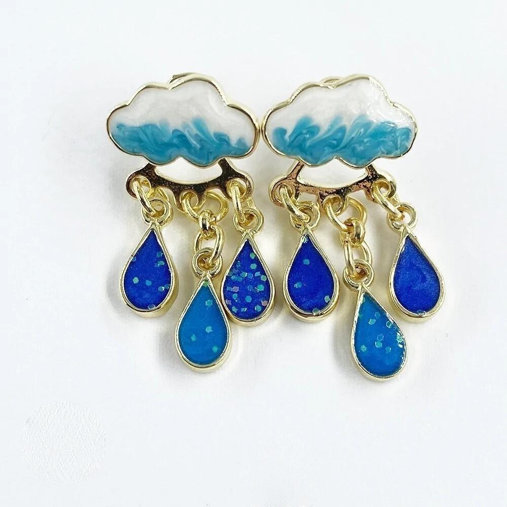 Exquisite Design Cloud Glitter Earrings Zinc Zinc Alloy Dangle Earrings Cute Raindrop Drop Earrings Parties