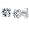 D Color 1.0 Carat Moissanite Gemstone Round Stud Earrings for Women Silver 925 Pendientes Mujer Wedding D Color Ear Studs