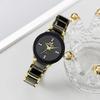 2pcs Nail scale couple's watch business casual men's British style steel band quartz watch women's watch
