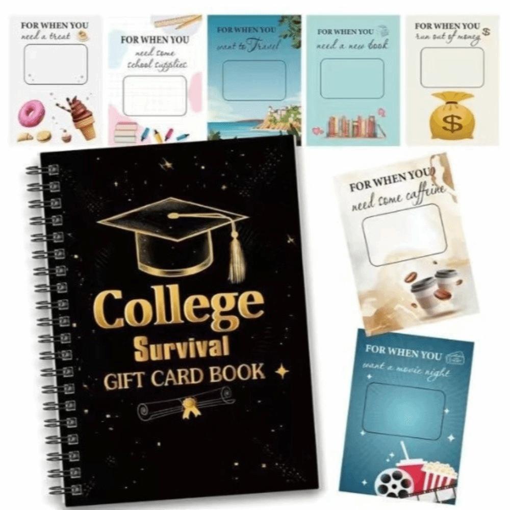Vertical Coil College Survival Book Portable Spiral-Bound Notebook Festive Gift Card Book School