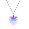 Red Heart Glass Pendant Necklace with Stainless Steel Chain