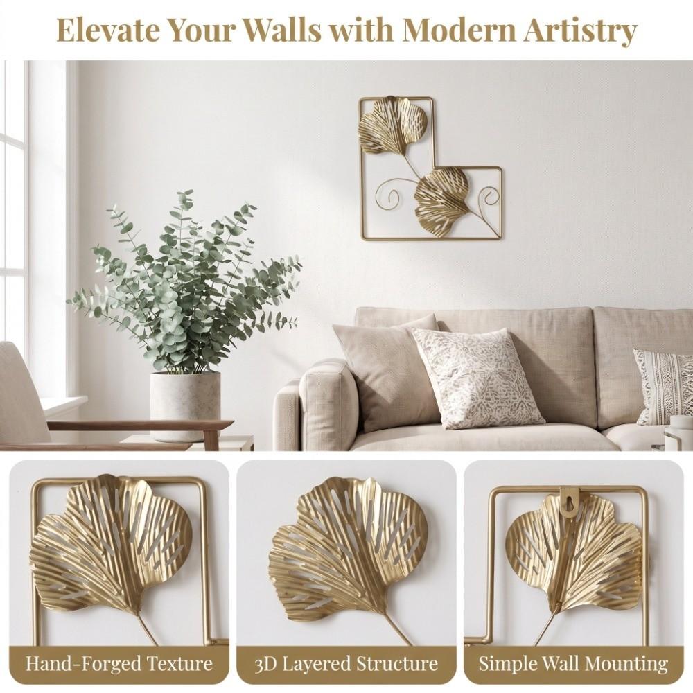 Gold Color Metal Wall Art Decor 7.9in Home Decor Wall Art Silhouette Wall Art For Living Room