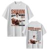 Rapper Singer Shawn Mendes On The Road Again Tour 2025 Album Merch T Shirt Men Fashion Oversized Short Sleeve T-shirt Streetwear