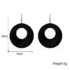 Black Plush Round Pendants Hook Earrings for Women Bohemian Elegant Light Dangle Earrings Hollow Circle brincos feminino