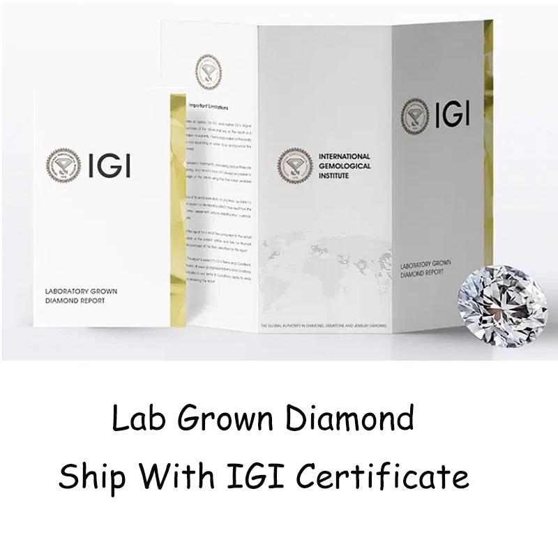 Ожерелье с головой быка 0.5CT-2.0CT, классическое ожерелье с четырьмя когтями, инкрустированное белым выращенным в лаборатории бриллиантом DE VVS1-VS1 с сертификатом IGI для женщин и девочек, изящные ювелирные изделия, подарки