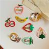 Cute Fruit Shaped Metal Hair Clips For Kids Lightweight Durable Barrettes For Girls Daily Use Party Accessories