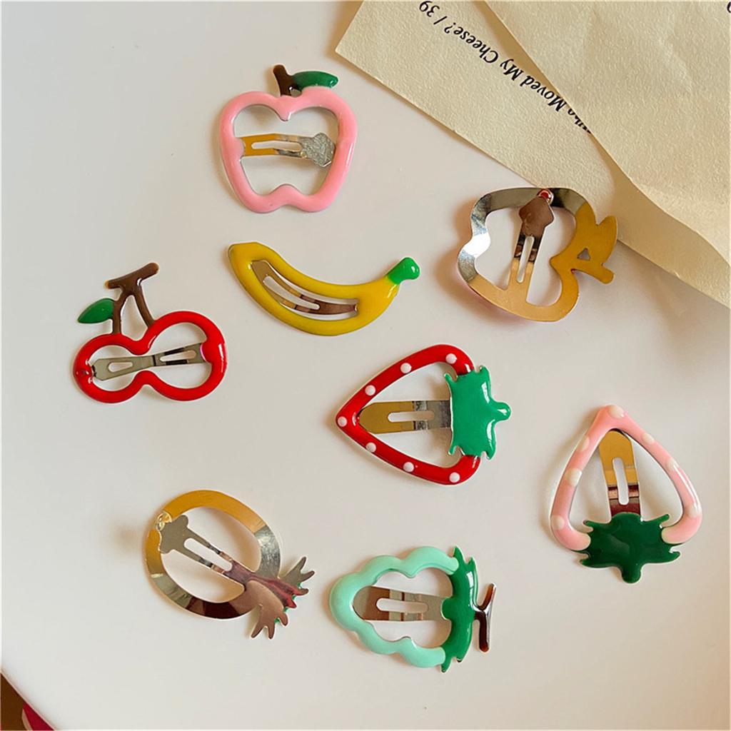 Cute Fruit Shaped Metal Hair Clips For Kids Lightweight Durable Barrettes For Girls Daily Use Party Accessories