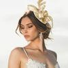 Обруч для волос, шляпа-вуалировщик с заколкой для волос, резинка, искусственные перья, декоративная лента, атласная ткань, женская повязка на голову, аксессуары для вечеринок