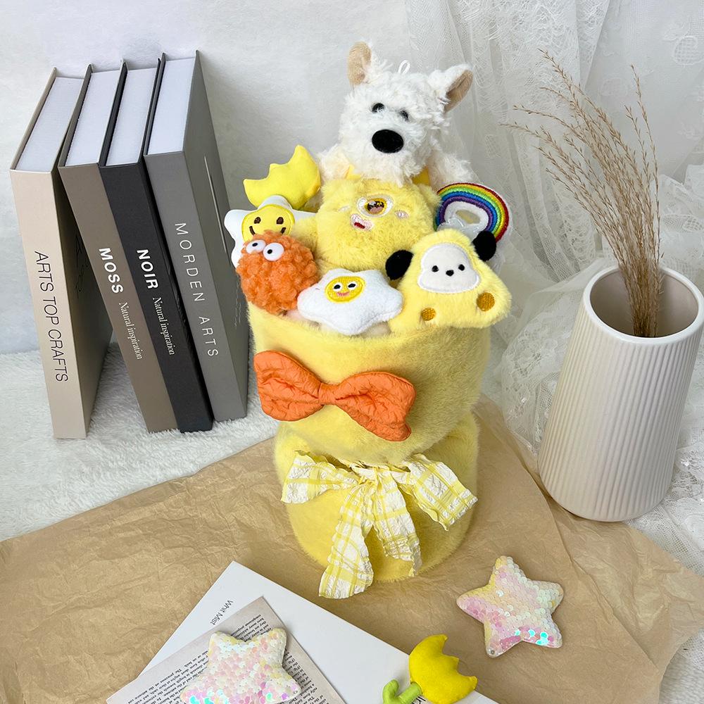 Back-to-School Creative Plush Doll Bouquet - Capybara & Leader Dog Gift for Girlfriend On Qixi Valentine's Day