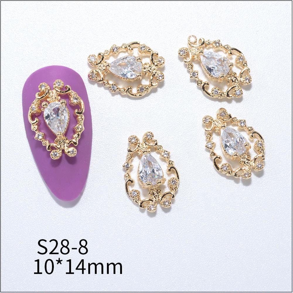 Manicure Accessories Butterfly Flower Metal Nail Jewelry Nail Zircon Nail Rhinestones Pendant Chain
