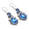 Swiss Blue Topaz Gemstone 925 Sterling Silver Earring 1.97"