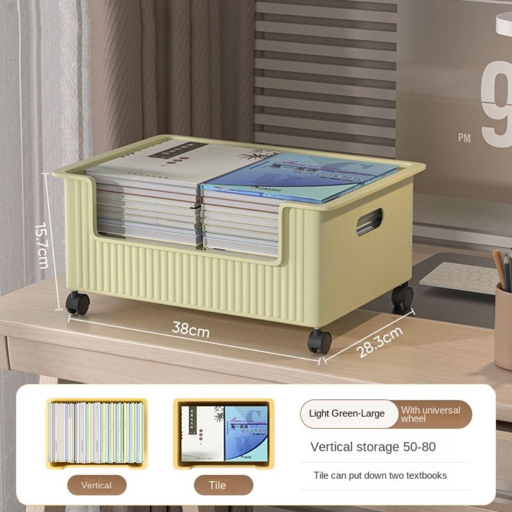 Student Classroom Books Finishing Box with Wheels Letter File Tray Durable Holding Box