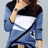 Autumn/Winter Women's Clashing Position Print O-Neck Long Sleeve T-Shirt