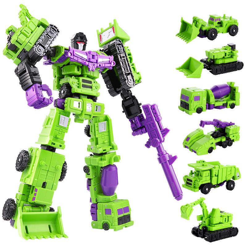 Little Hercules Six-in-One Excavator Robot Toy Set for Kids