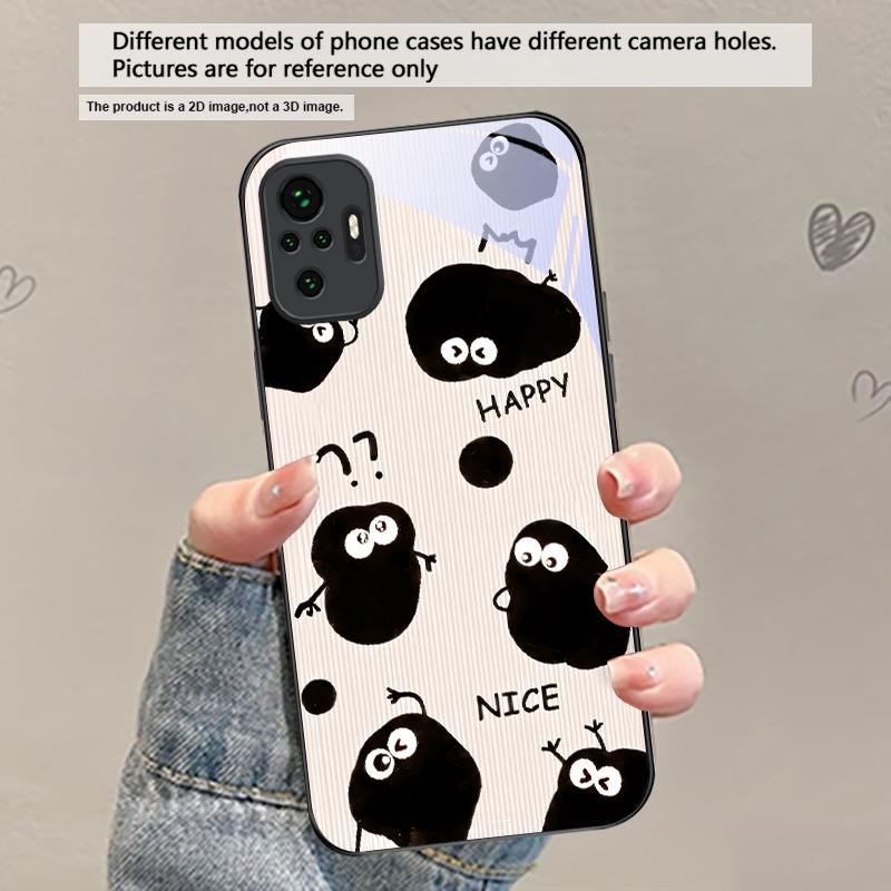 Забавный стиль от руки Для Redmi Note 14 Pro+ 13 Pro 8 9 9S 12S 10 Pro 11 12 13C 14C A3 12 13 K60 Ultra Черный Стеклянный Чехол для Телефона