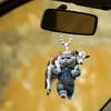 Car Charm Auto Rearview Mirror Ornament with Lanyard Adorable Cat Design Animal