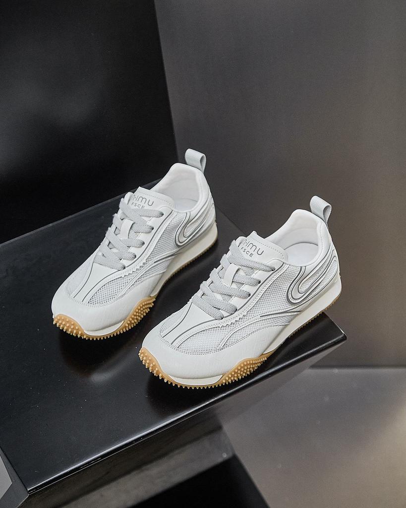 Ретро кроссовки на плоской подошве немецкие женские 2025 новые трендовые весенне-осенние дышащие нишевые желтые повседневные универсальные спортивные кроссовки Форрест Гамп