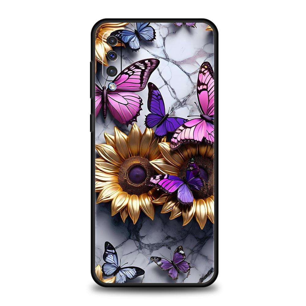 Fashionable Butterfly Flower Pattern Phone Case for Samsung Galaxy A56 A36 A26 A16 A34 A24 A42 A22 A20 A12 A10 5G Soft TPU Cover