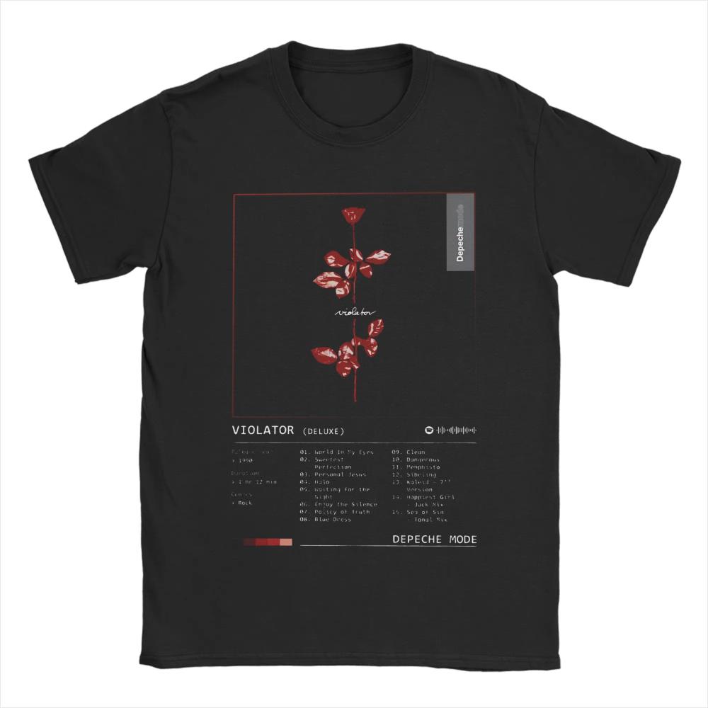 Depeche Music Band Printed TShirts for Unisex Women Mode Vintage Cotton Tee Shirt Crewneck Short Sleeve T Shirts XL Tops Summer