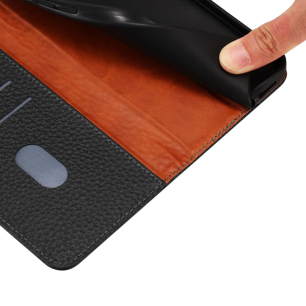 For Samsung Galaxy M36 5G Case Wallet Stand Litchi Texture Genuine Cow Leather Flip Phone Cover