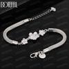 925 Sterling Silver Triple Plum Blossom Rose Bracelet Fashionable Wedding Jewelry