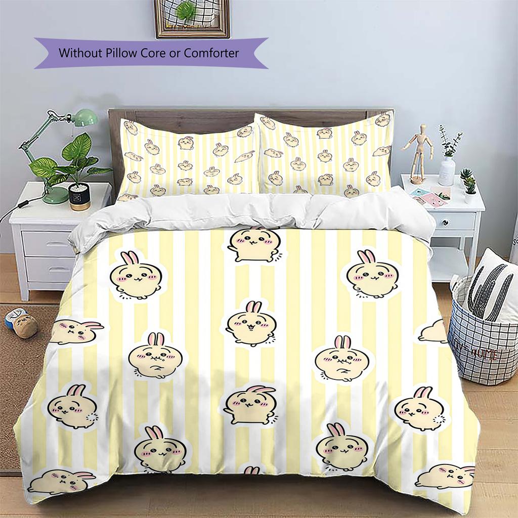 Usagi Pattern Bedding Quilt Set Home Decoration Gift (1 * duvet cover + 2 * pillowcase without core)