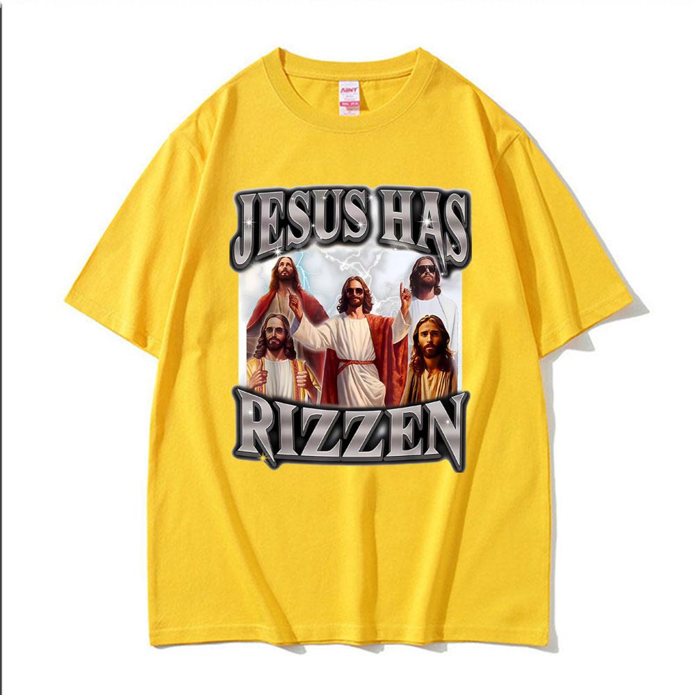 Jesus Has Rizen Shirt Print T Shirts Men Women Oversized Classic Tshirts Fashion High Quality Summer Clothes Tshirt Streetwear