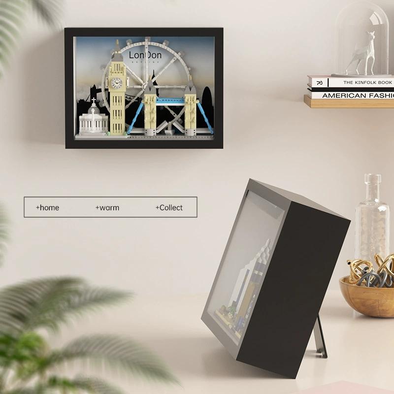 MOC Архитектура Горизонты Париж Лондон Нью-Йорк Дубай Шанхай Вид улицы Конструктор Мини-конструктор Украшение Игрушка