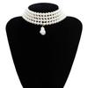 Layered Short Imitation Pearl Choker Necklace for Women White Beads Necklaces Wedding Jewelry on Neck Lady Pearl Choker Collar