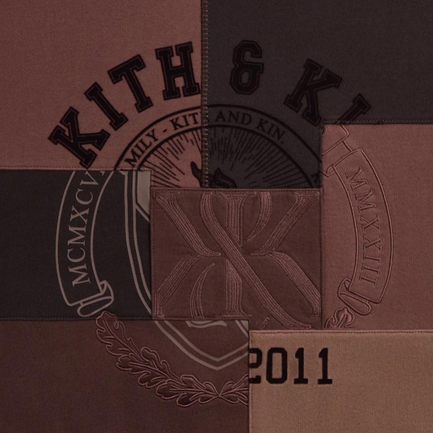 Kith Пэчворк Флис Нельсон Свитшот Студийный Мужской Топ Черный KHM033257-030