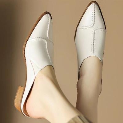 Женские тапочки, массивные туфли-мюли, летние босоножки на среднем каблуке 2024 года, новые модные шлепанцы с открытой пяткой, повседневная обувь, туфли-лодочки, шлепанцы