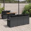 VidaXL Ensemble de Canapés de Jardin de 6 Pièces avec Coussins Noir Poly Rattan Acacia 3349274
