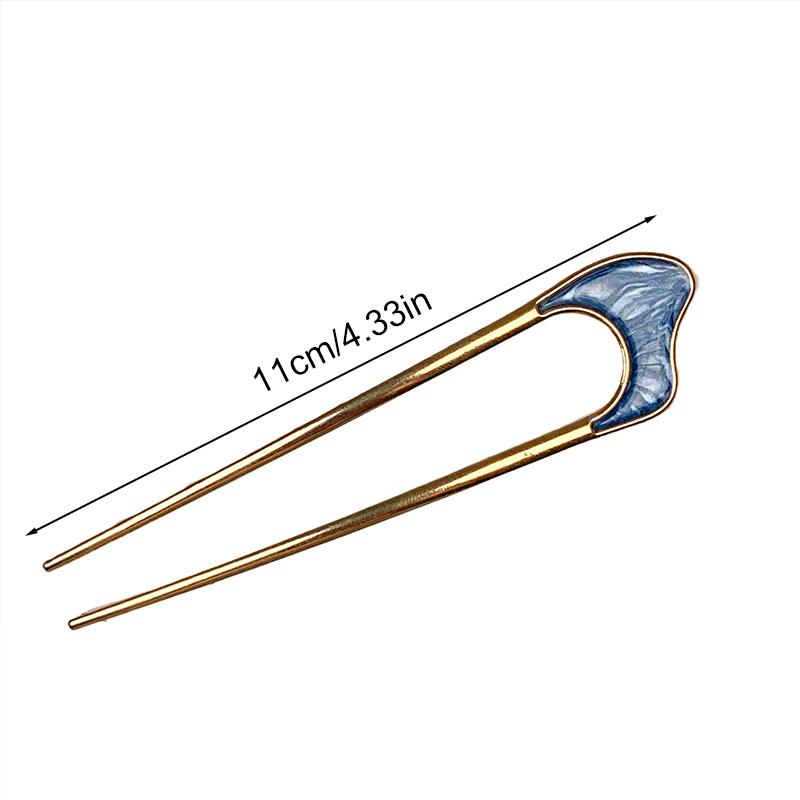 1 шт. Женские металлические заколки для волос Модная заколка Простая вилка-палочка U-образной формы