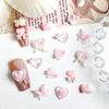 50 шт. Розовая серия Бант Сердце Смола Шармы для ногтей 3D Светящиеся Двойная бабочка Персиковое сердце Сладкий ветер Украшения для ногтей Искусство ногтей Сделай сам