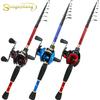 SOUGAYILANG Fishing Rod Reel Combos 1.8m-2.4m Telescopic Fishing Rod and 18+1BB Casting Fishing Reel for Carp Fising Tools
