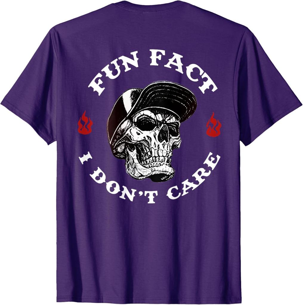 Fun Fact I Dont Care Funny Skeleton Saying Quote Unisex T-Shirt