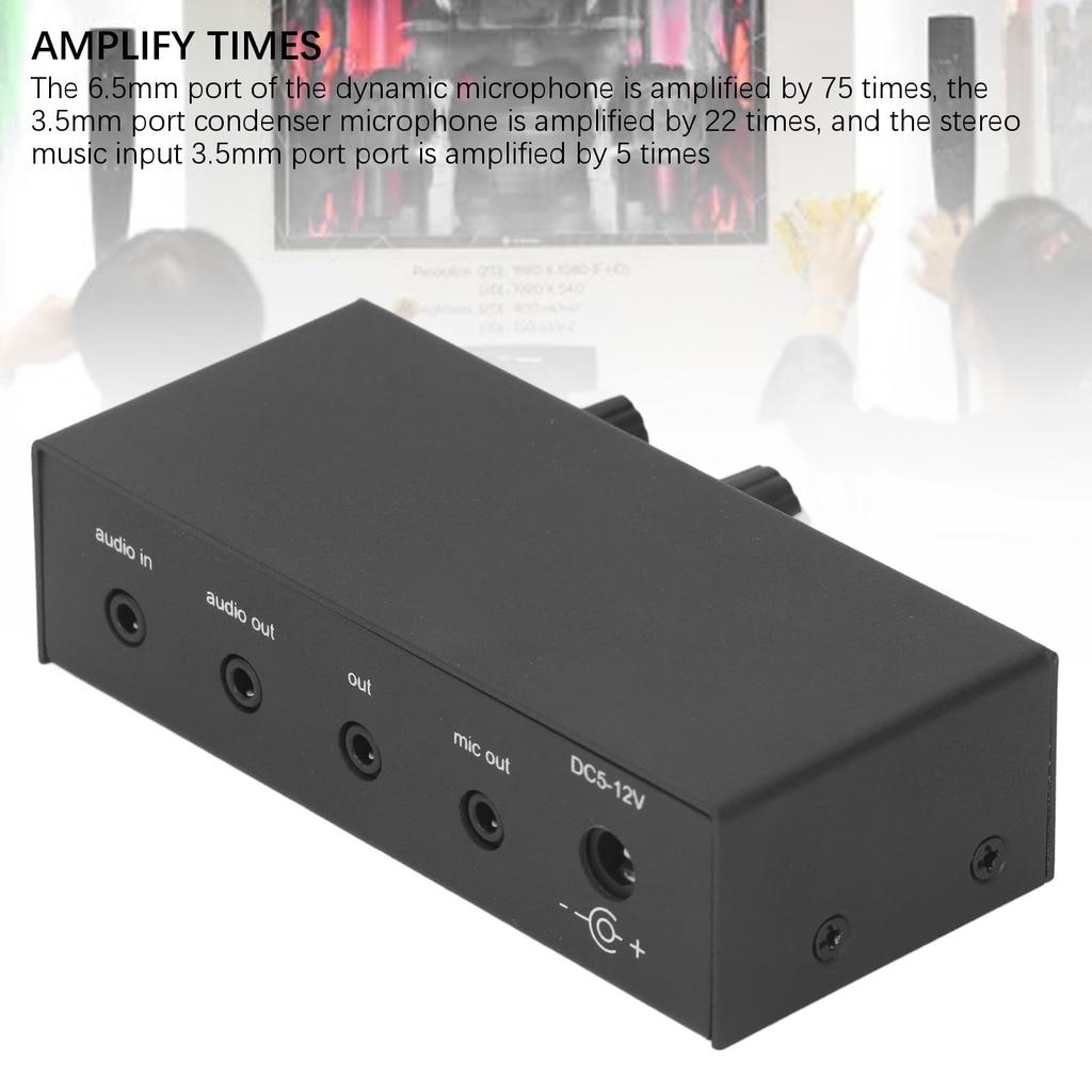 Стереозвук Маленький микрофон Наушники Фонокорректор Проигрыватель Виниловых Пластинок Предусилитель для Настольной Звуковой Системы с Независимой Ручкой и Предусилителем Источника Питания,