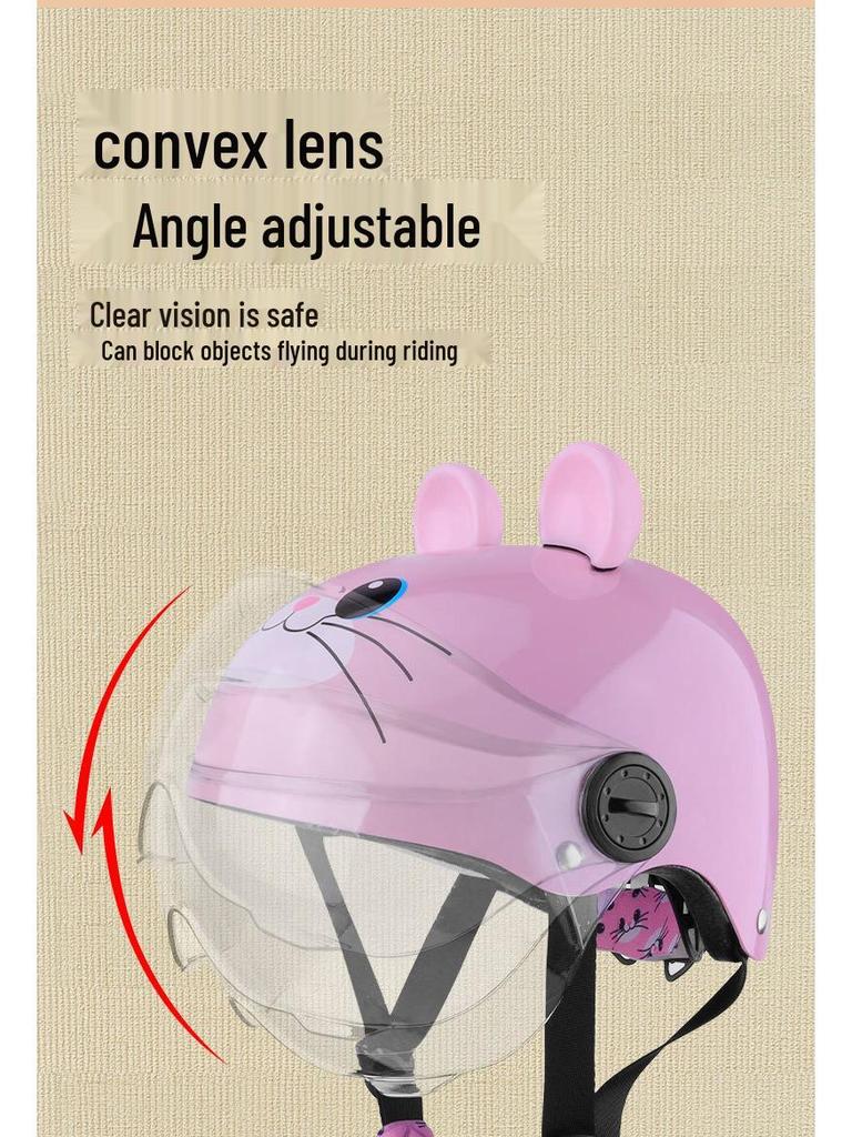 Children's Cycling Helmet with Anti-fog UV Goggles and Sound Ears