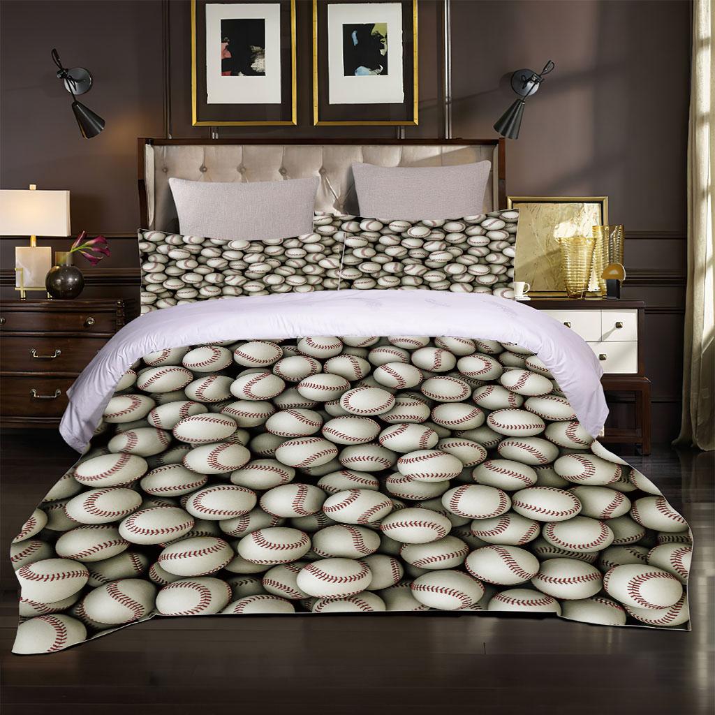 Collections For Children 3D Sports Baseball Bed Duvet Cover Collection Queen Twin Size Bedding Collection Single King Soft Polyester Quilt Cover
