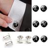 1 Pair Wedding Party Black Alphabet Letter Cufflinks Cuff Links Round Jewelry